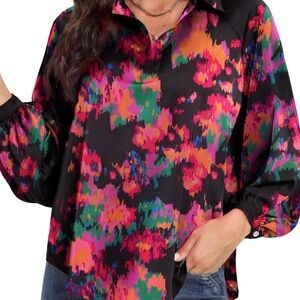 Multicolor Abstract Women's Top